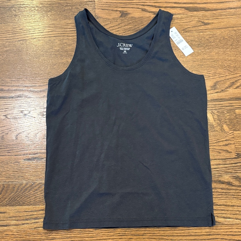 J.Crew NWT Pima cotton Black Cotton Tank Top, xS